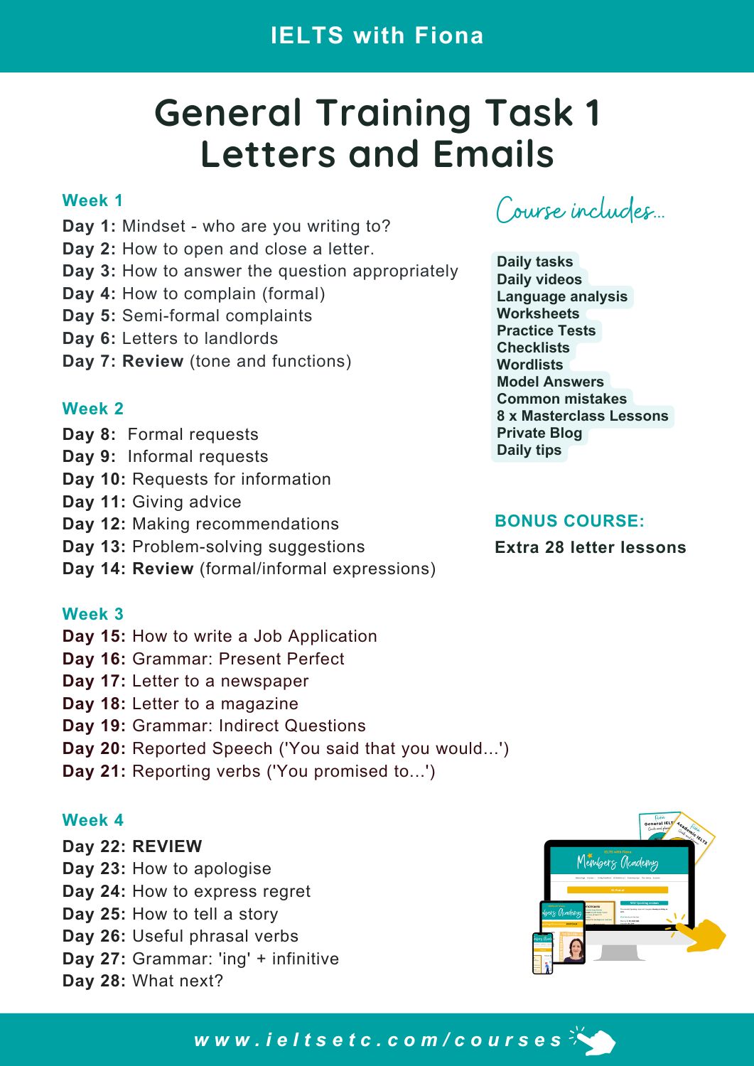 IELTS GT Letters Course Syllabus